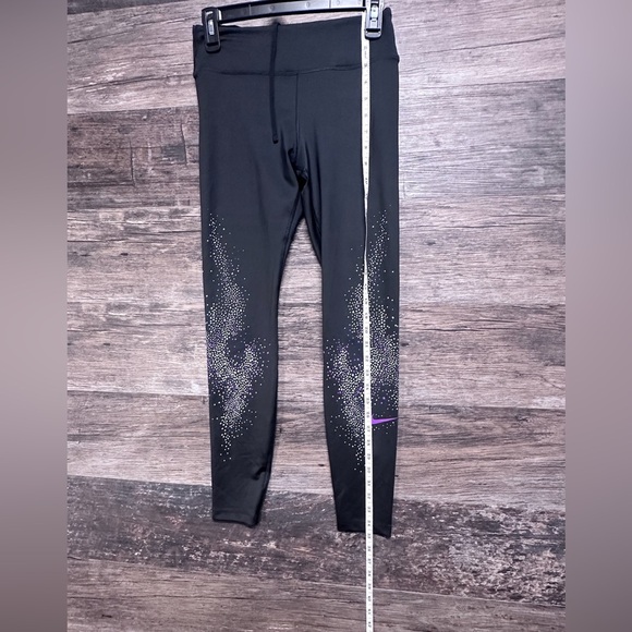 Nike Black and Purple Sparkle Leggings - Picture 1 of 5